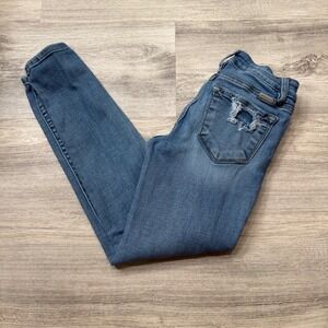 KanCan Signature Women Blue Distressed Skinny Jeans Size 24